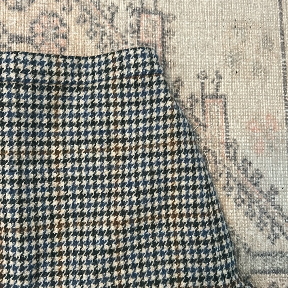 J. Crew Houndstooth Wool Ruffle Mini Skirt - Picture 3 of 7